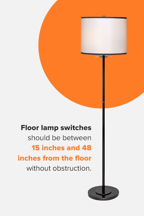 a graphic explaining the ada requirements for floor lamps