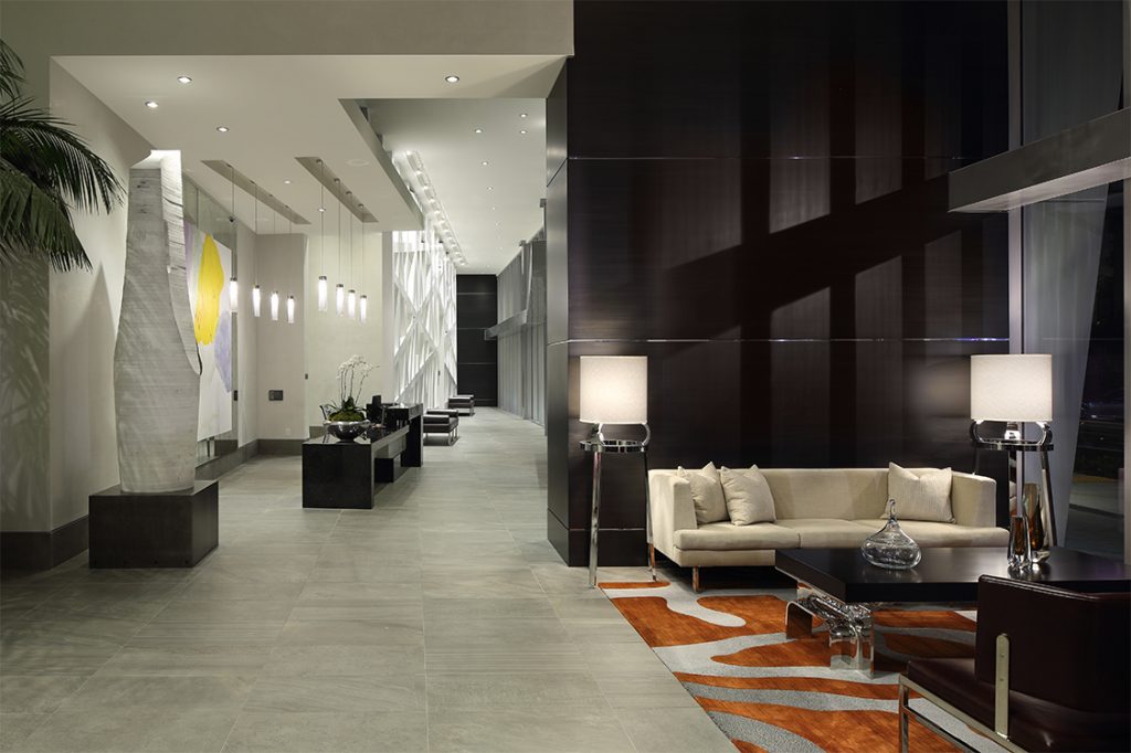 a luxury hotel lobby will custom lighting fixtures